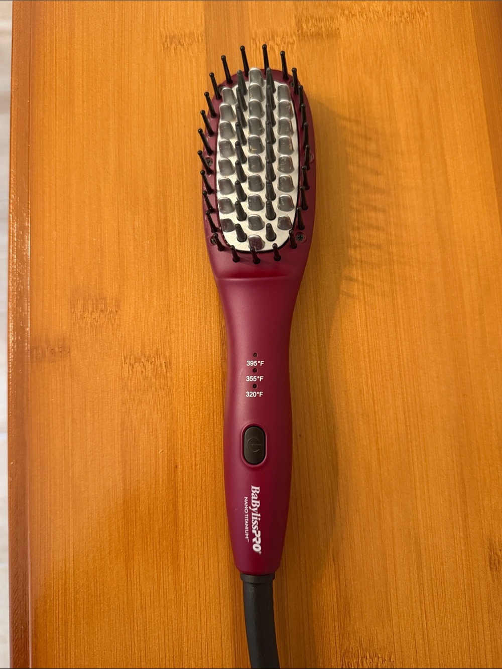 BaBylissPRO Nano Titanium Compact Thermal Paddle Brush in Berry